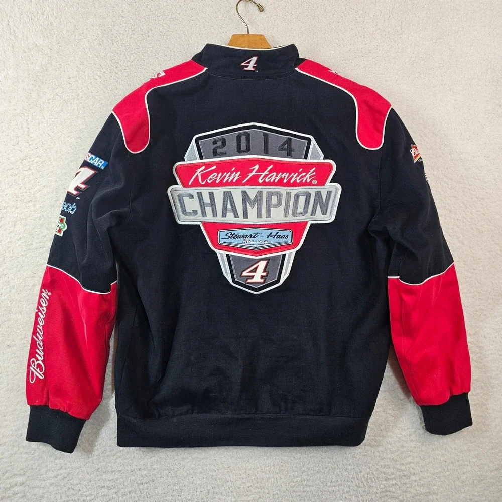 JH Design NASCAR Kevin Harvick 2014 Champion Racing Jacket Mens Large Budweiser